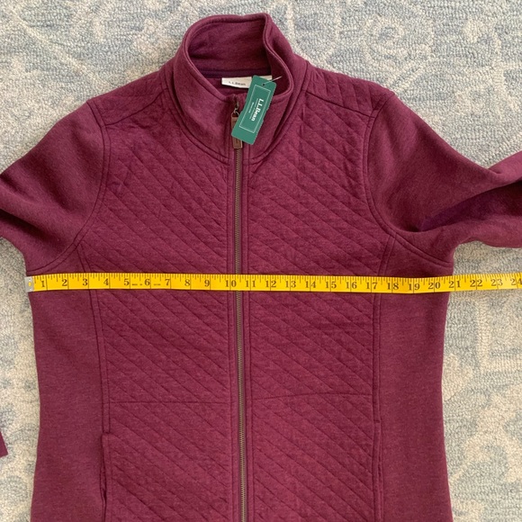 NWT L.L Bean Women’s Quilted Full Zip Sweatshirt MT - Picture 7 of 10